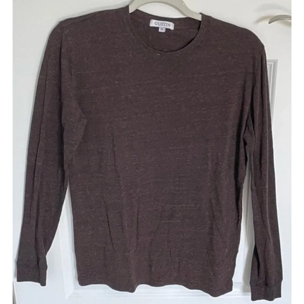 Gustin Brown Long Sleeve Crew Neck Shirt - 29411